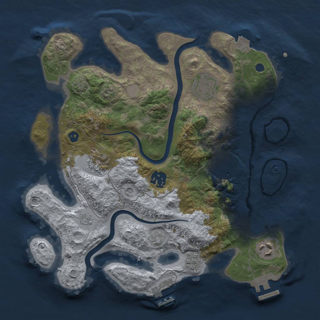 Rust Map: Procedural Map, Size: 3000, Seed: 220318275, 12 Monuments