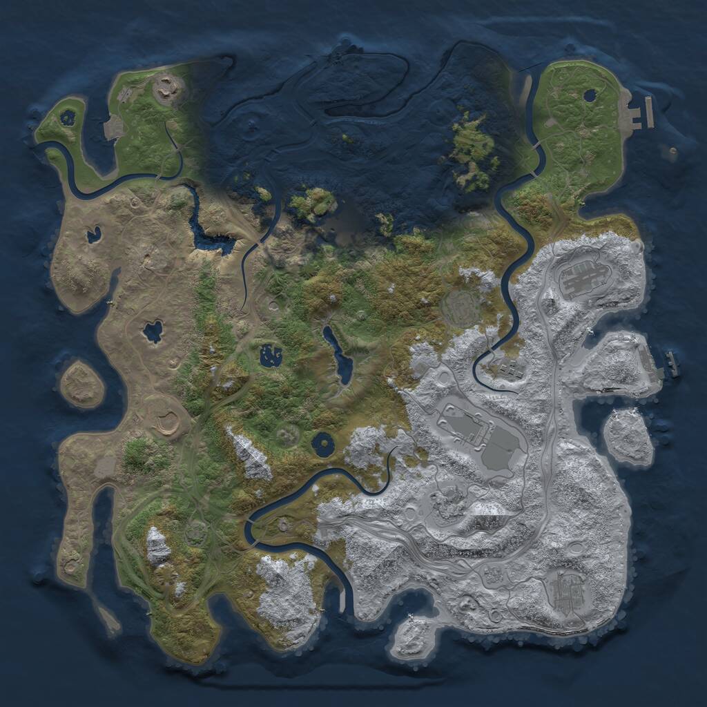 Rust Map: Procedural Map, Size: 4500, Seed: 973246, 16 Monuments