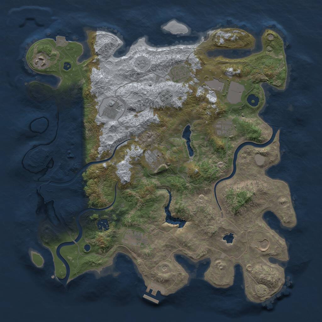 Rust Map: Procedural Map, Size: 4000, Seed: 1286936971, 15 Monuments