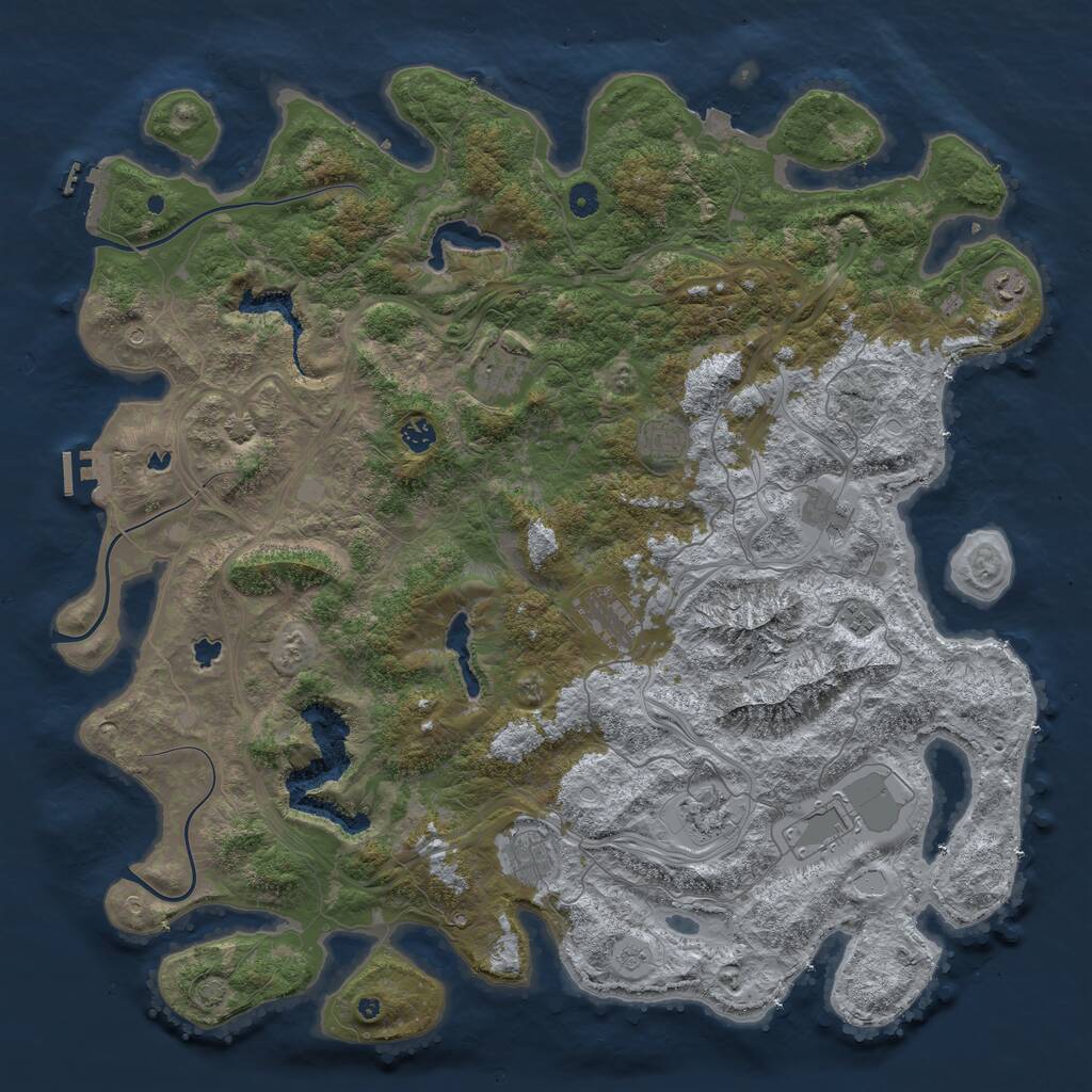 Rust Map: Procedural Map, Size: 5000, Seed: 78, 16 Monuments