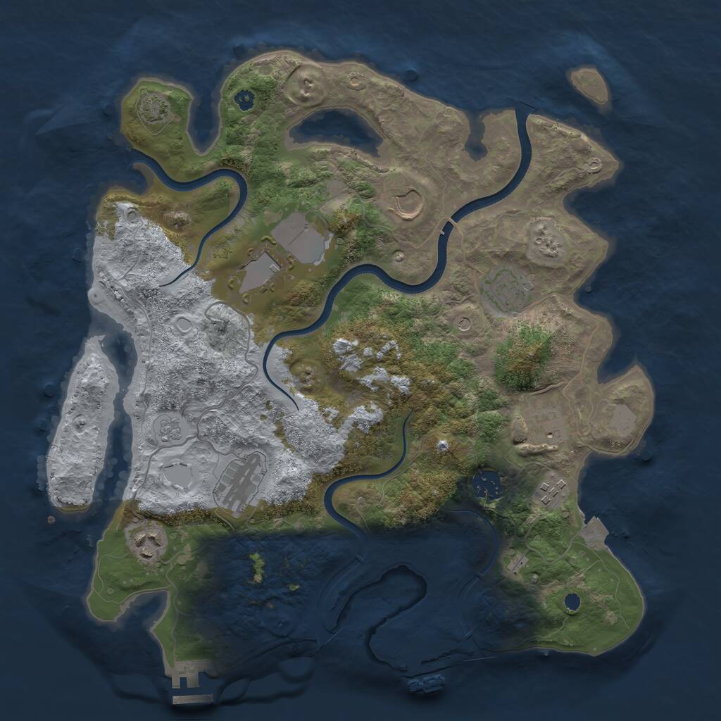 Rust Map: Procedural Map, Size: 3600, Seed: 773791883, 14 Monuments