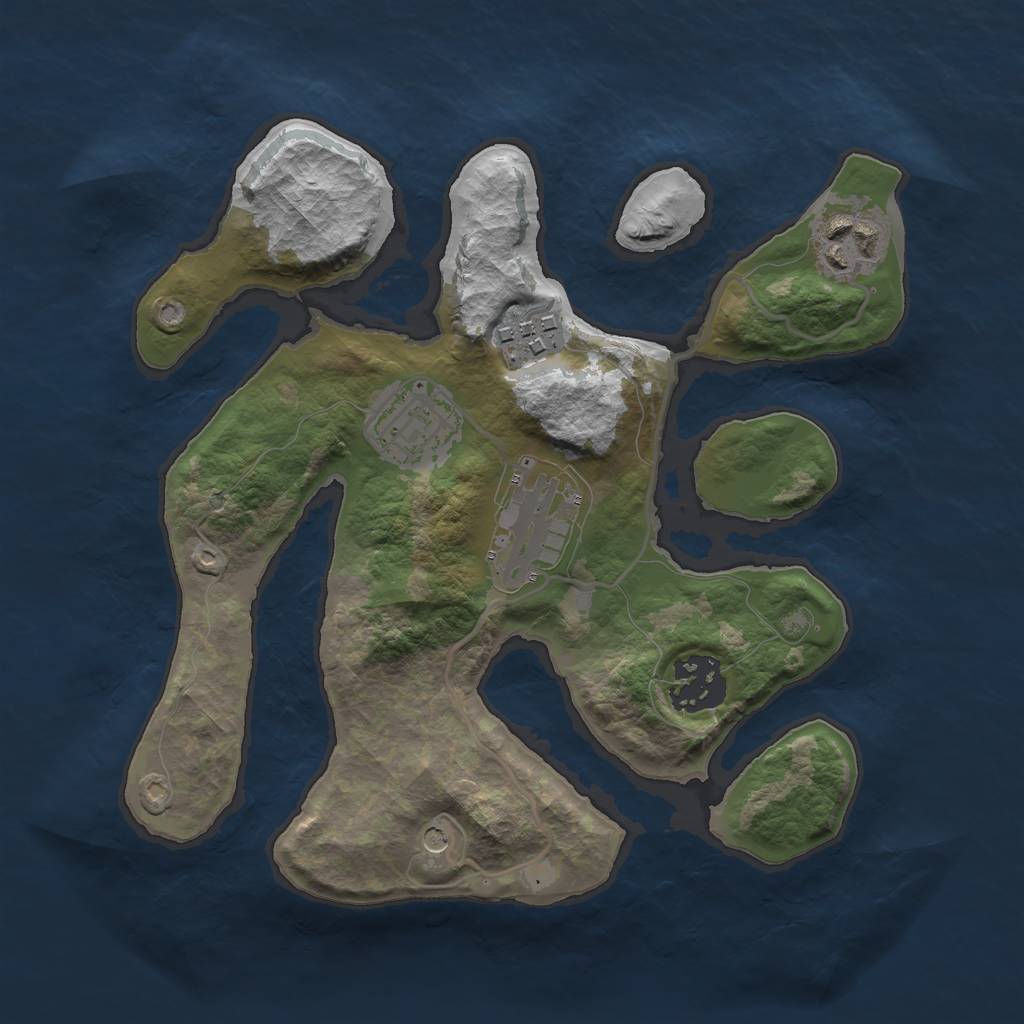 Rust Map: Barren, Size: 2600, Seed: 233, 8 Monuments