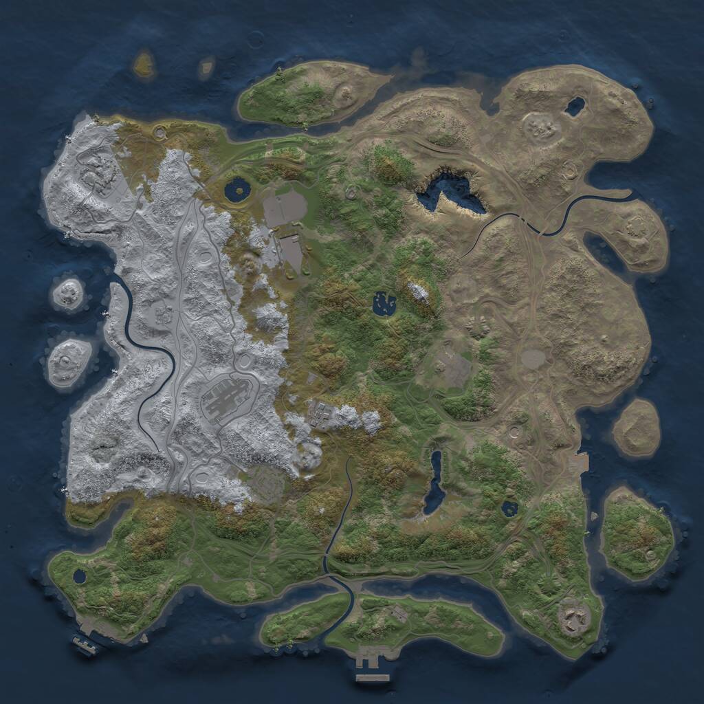 Rust Map: Procedural Map, Size: 4250, Seed: 396017865, 14 Monuments