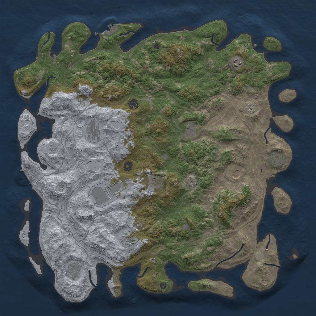 Rust Map: Procedural Map, Size: 4800, Seed: 802128333, 18 Monuments