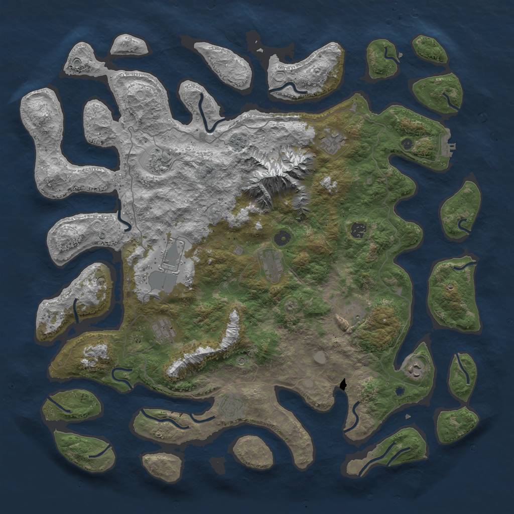 Rust Map: Procedural Map, Size: 5000, Seed: 1173947463, 17 Monuments