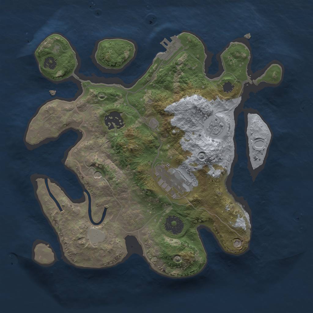 Rust Map: Procedural Map, Size: 2500, Seed: 88919, 8 Monuments