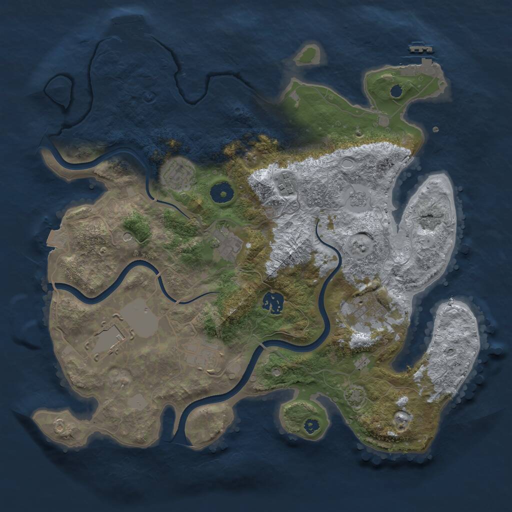 Rust Map: Procedural Map, Size: 3500, Seed: 5817900, 13 Monuments