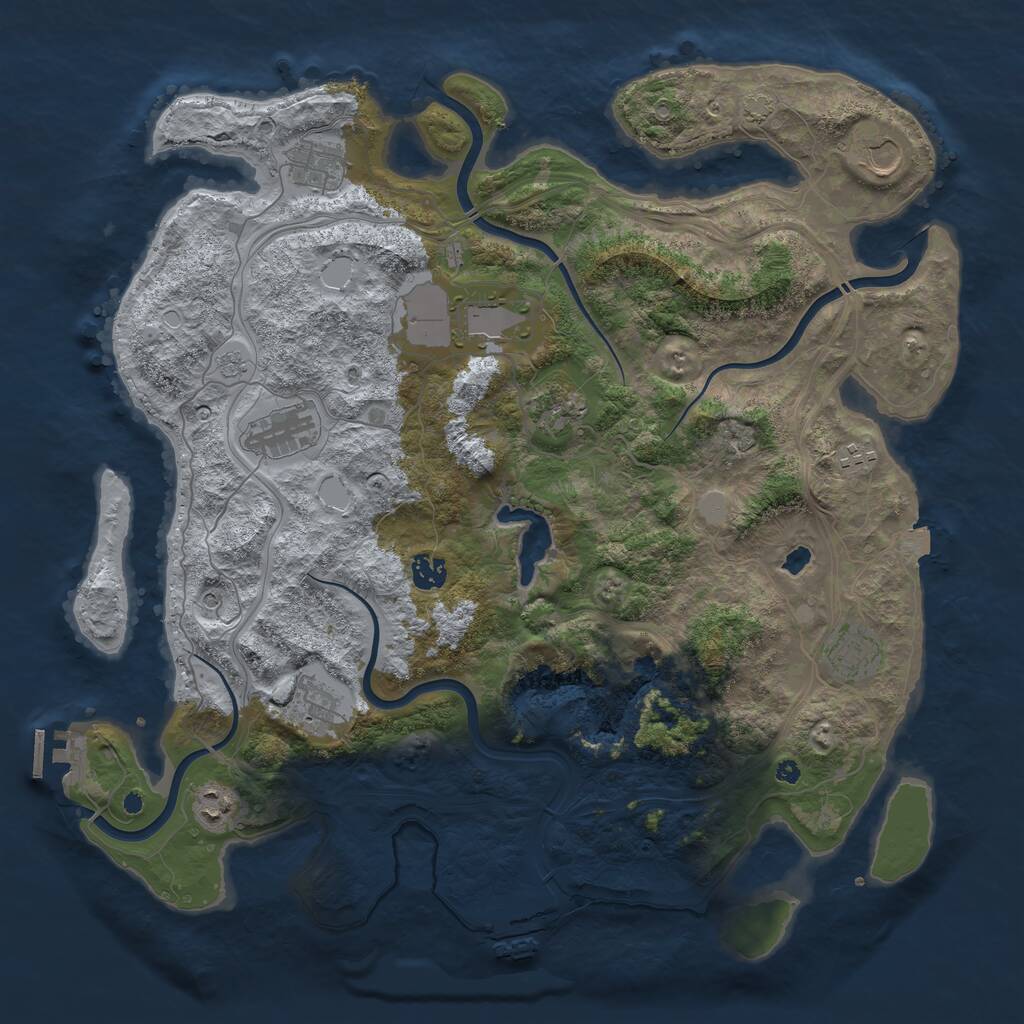 Rust Map: Procedural Map, Size: 4250, Seed: 1160764464, 16 Monuments