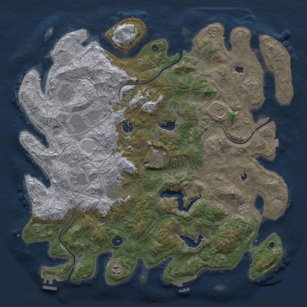 Rust Map: Procedural Map, Size: 4500, Seed: 9483072, 15 Monuments