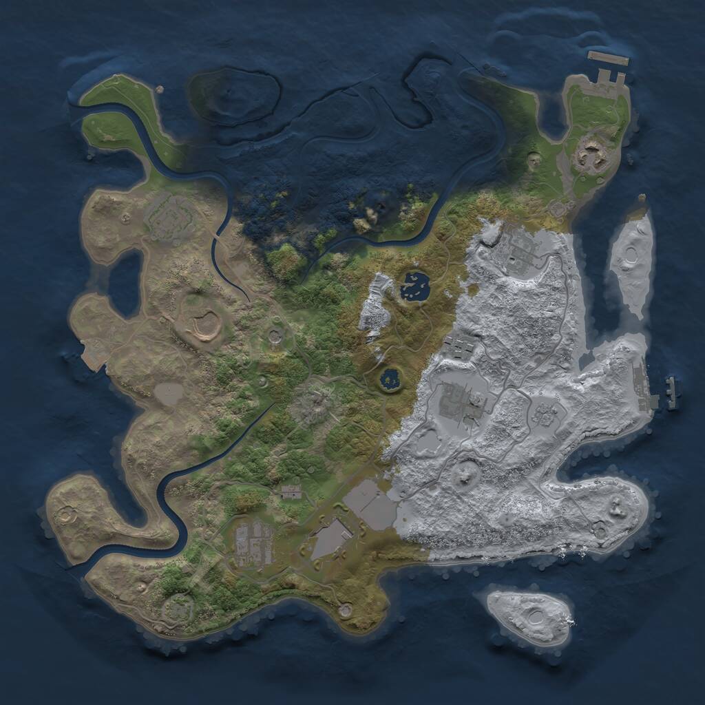 Rust Map: Procedural Map, Size: 3500, Seed: 1118962834, 15 Monuments