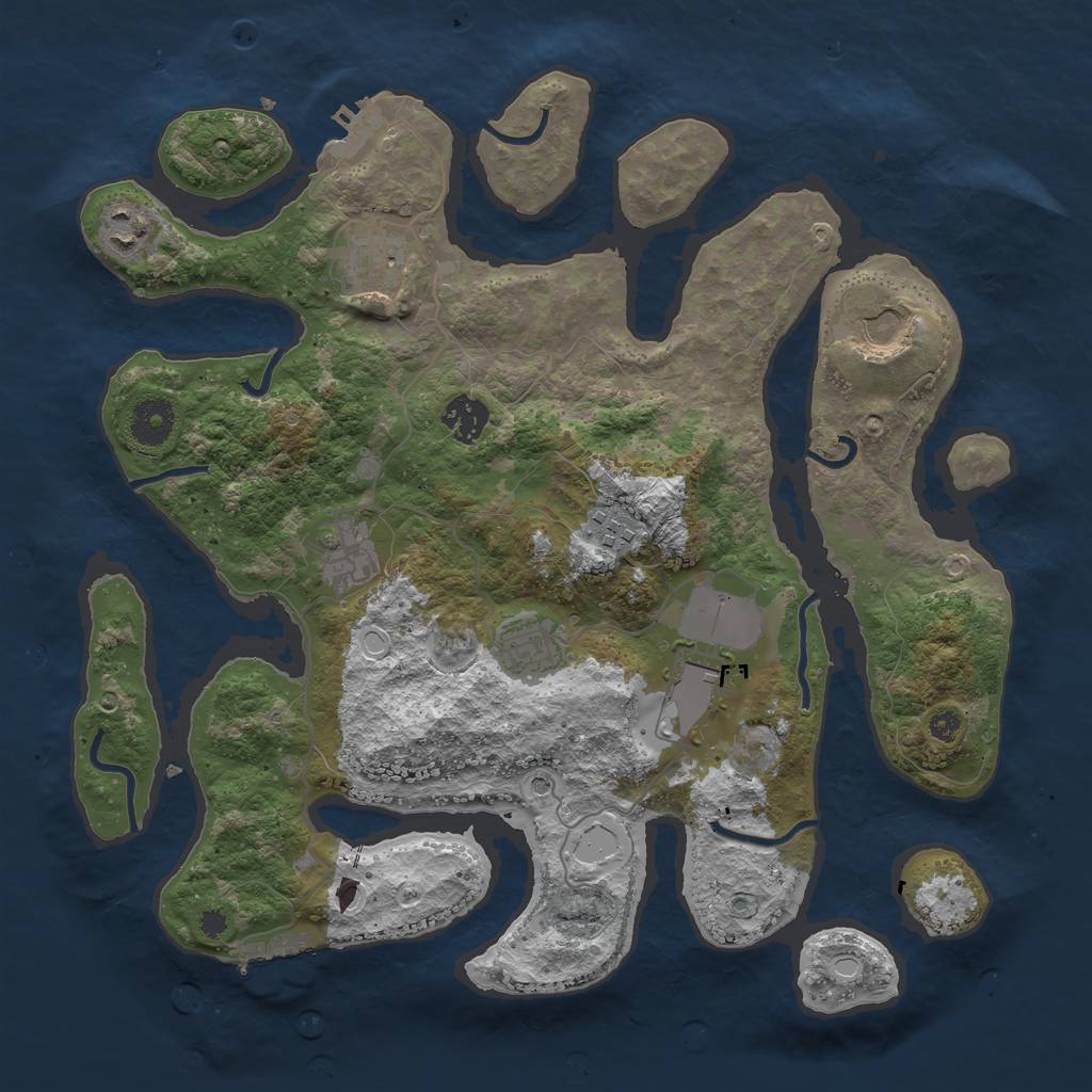 Rust Map: Procedural Map, Size: 3600, Seed: 1518157699, 16 Monuments