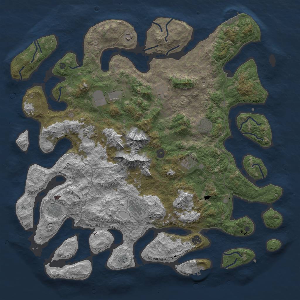 Rust Map: Procedural Map, Size: 5000, Seed: 69831, 18 Monuments