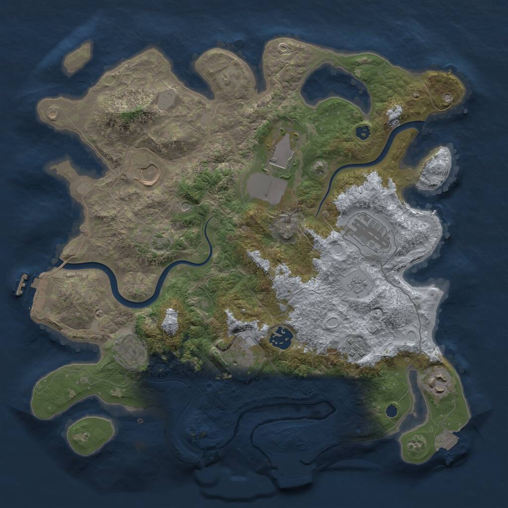 Rust Map: Procedural Map, Size: 3500, Seed: 27135, 14 Monuments