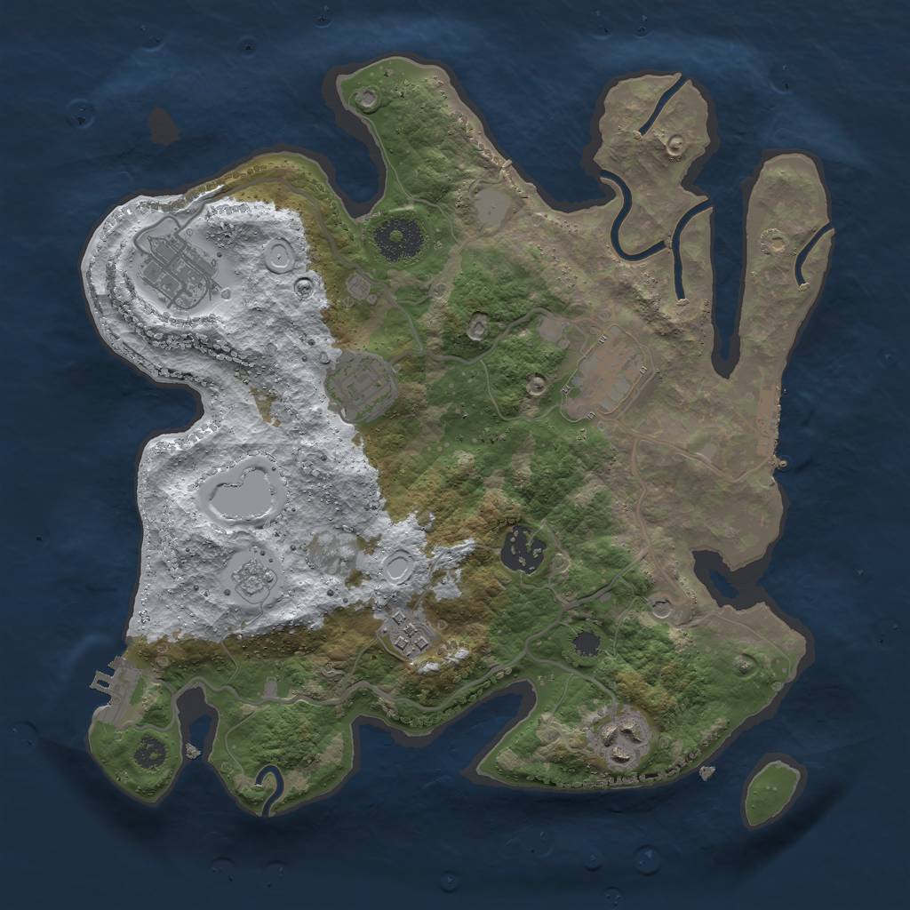 Rust Map: Procedural Map, Size: 3000, Seed: 1117252423, 15 Monuments