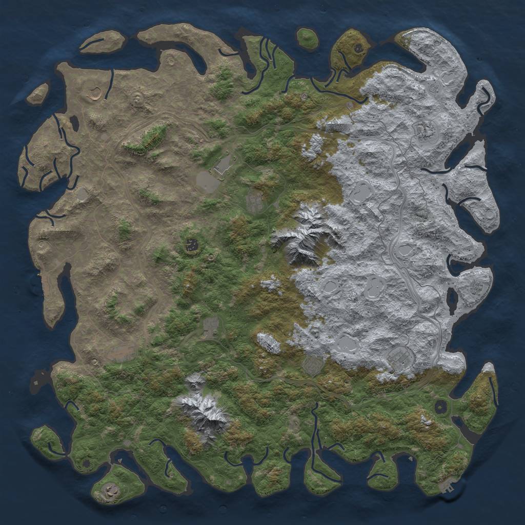 Rust Map: Procedural Map, Size: 6000, Seed: 57549428, 18 Monuments