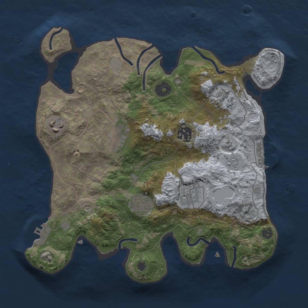 Rust Map: Procedural Map, Size: 3000, Seed: 778399989, 13 Monuments
