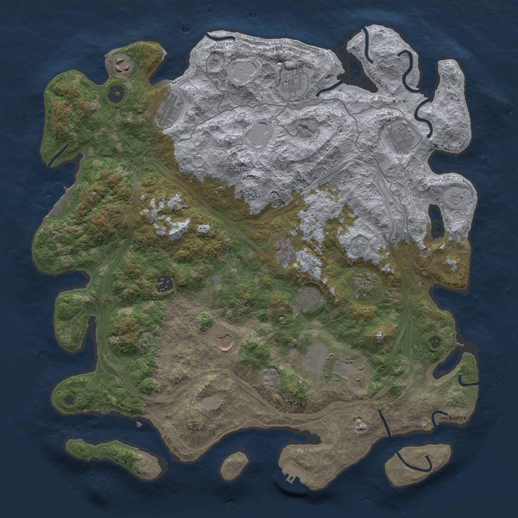 Rust Map: Procedural Map, Size: 4500, Seed: 362123, 18 Monuments