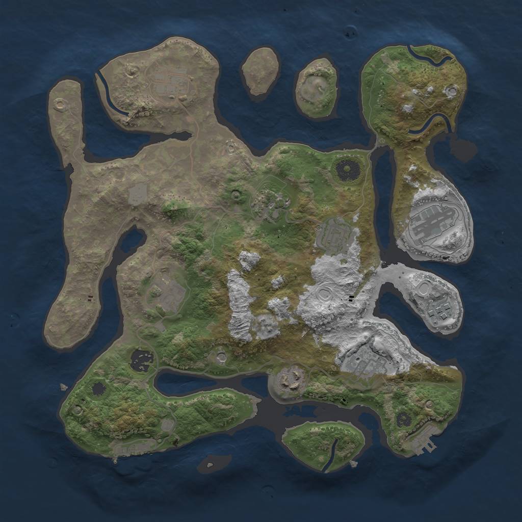 Rust Map: Procedural Map, Size: 3400, Seed: 914839134, 17 Monuments