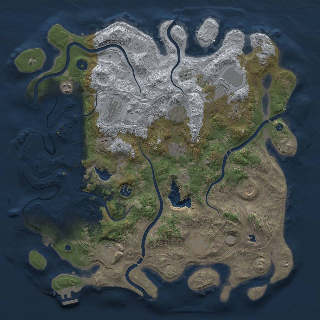 Rust Map: Procedural Map, Size: 4250, Seed: 418182328, 17 Monuments