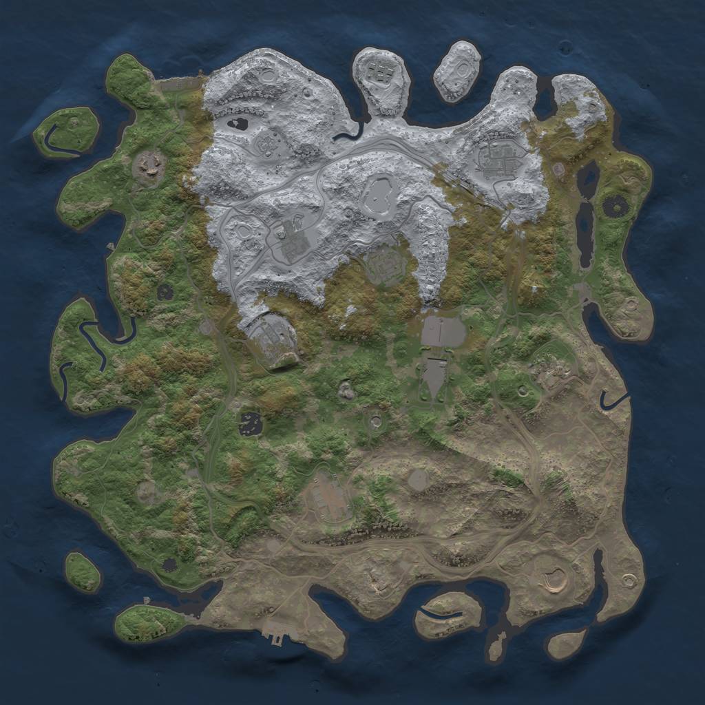 Rust Map: Procedural Map, Size: 4250, Seed: 418182328, 18 Monuments