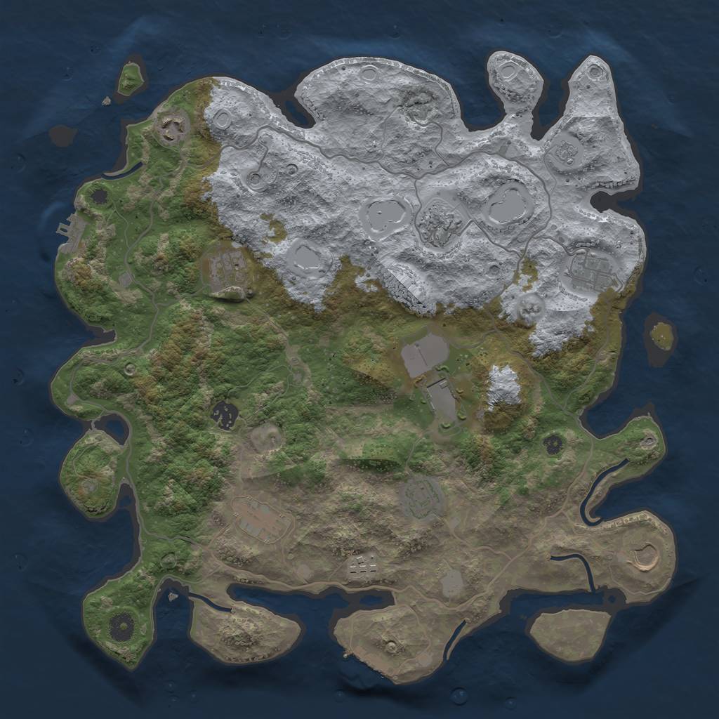 Rust Map: Procedural Map, Size: 4000, Seed: 639330060, 19 Monuments