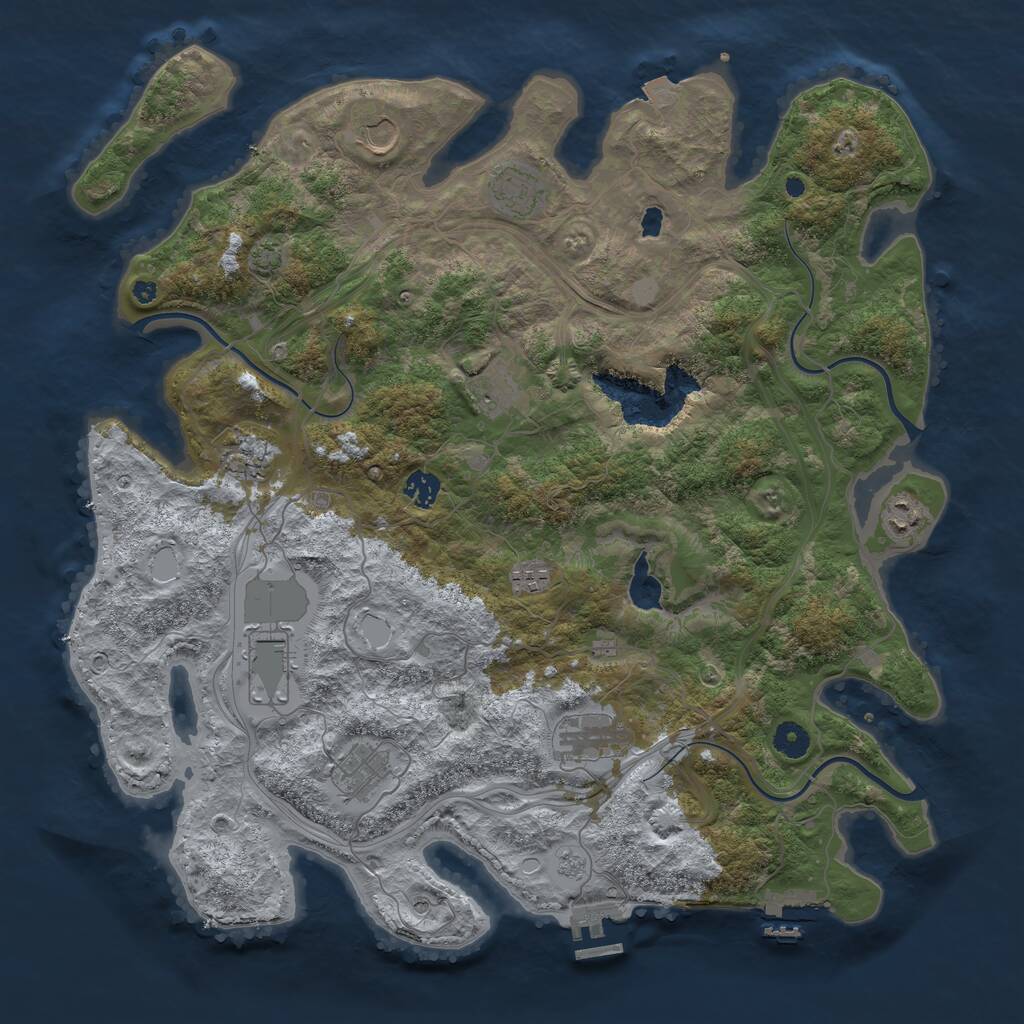 Rust Map: Procedural Map, Size: 4300, Seed: 230335916, 16 Monuments