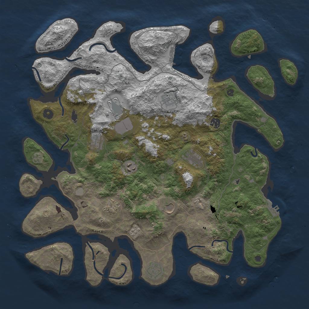Rust Map: Procedural Map, Size: 4500, Seed: 1272196289, 18 Monuments