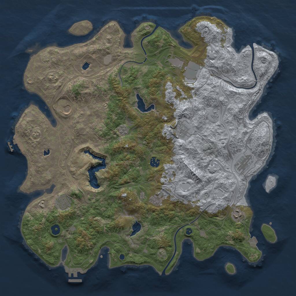 Rust Map: Procedural Map, Size: 4500, Seed: 56584745, 15 Monuments