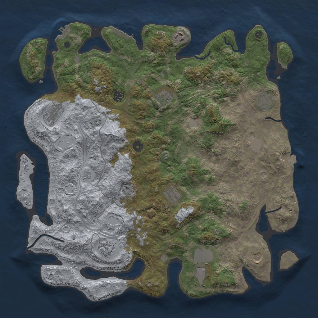Rust Map: Procedural Map, Size: 4400, Seed: 20211007, 19 Monuments