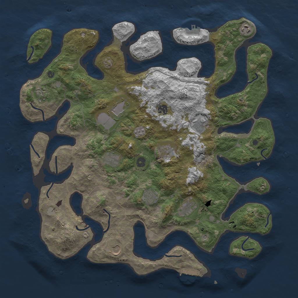 Rust Map: Procedural Map, Size: 4500, Seed: 606195742, 19 Monuments