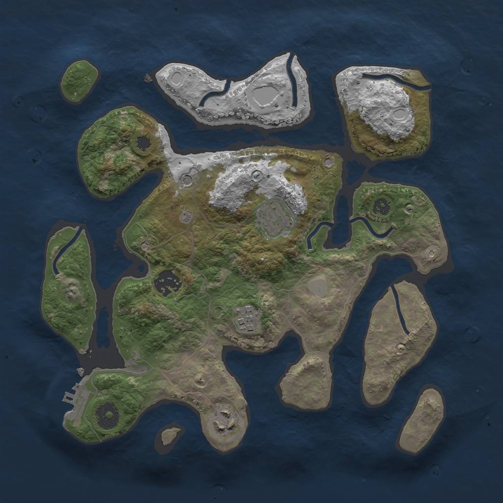 Rust Map: Procedural Map, Size: 3000, Seed: 186, 11 Monuments