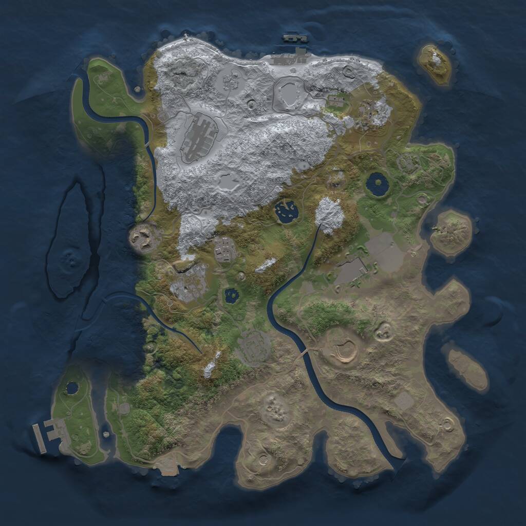 Rust Map: Procedural Map, Size: 3500, Seed: 278327477, 15 Monuments