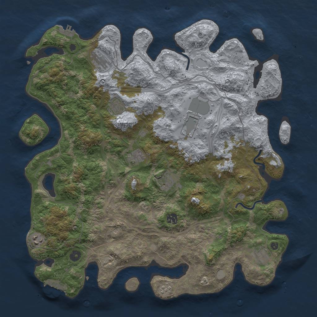 Rust Map: Procedural Map, Size: 4250, Seed: 21104008, 16 Monuments