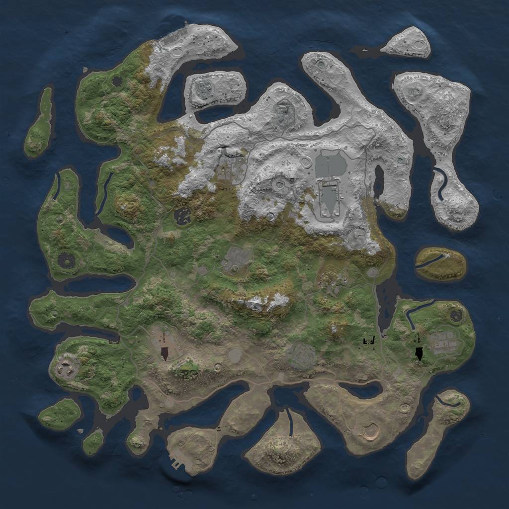 Rust Map: Procedural Map, Size: 4300, Seed: 728, 19 Monuments