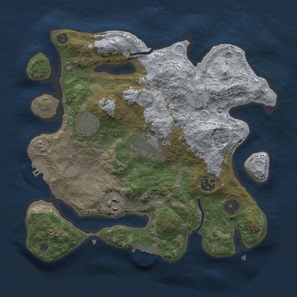 Rust Map: Procedural Map, Size: 3000, Seed: 529600, 12 Monuments