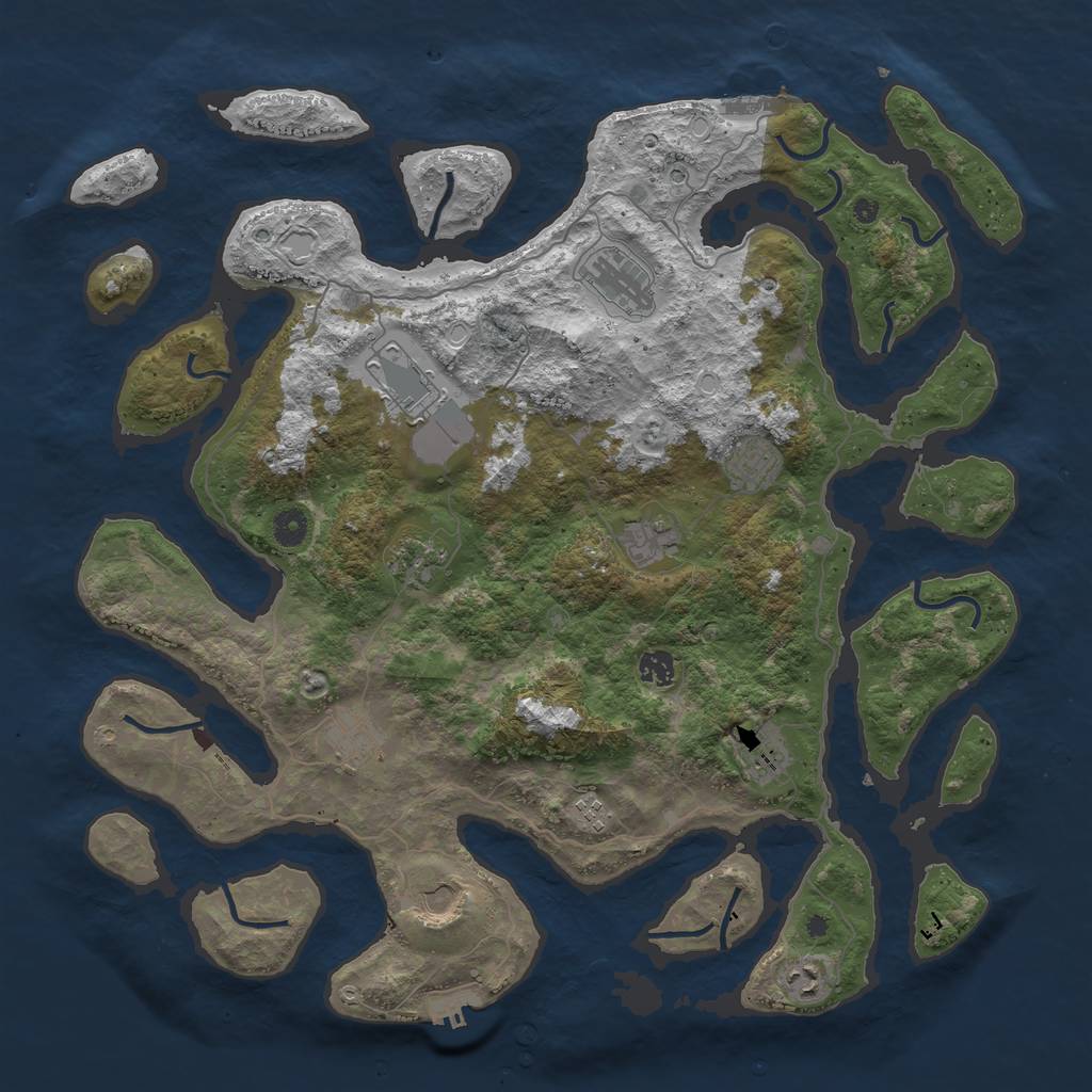 Rust Map: Procedural Map, Size: 4500, Seed: 388416302, 19 Monuments
