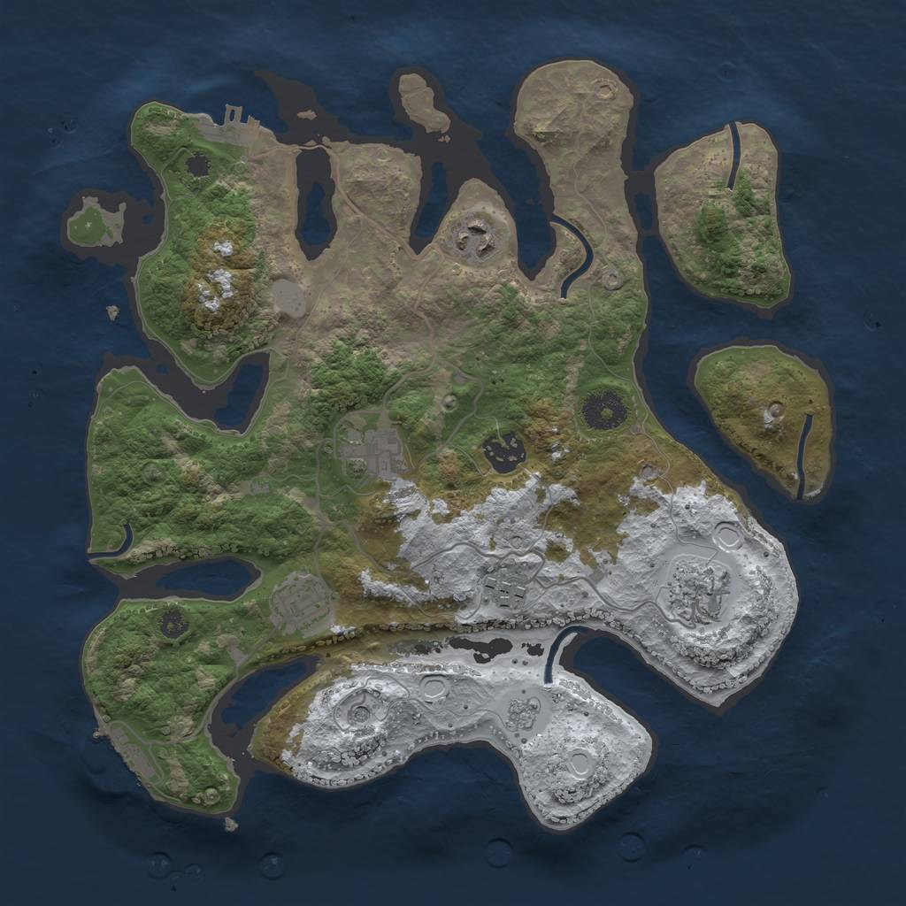 Rust Map: Procedural Map, Size: 3300, Seed: 10051984, 15 Monuments