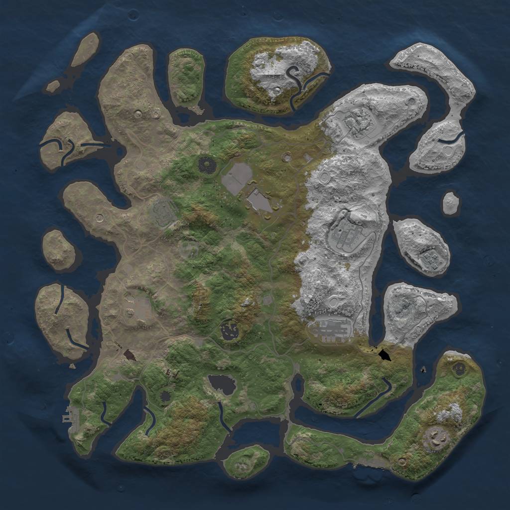 Rust Map: Procedural Map, Size: 4200, Seed: 2051990, 17 Monuments