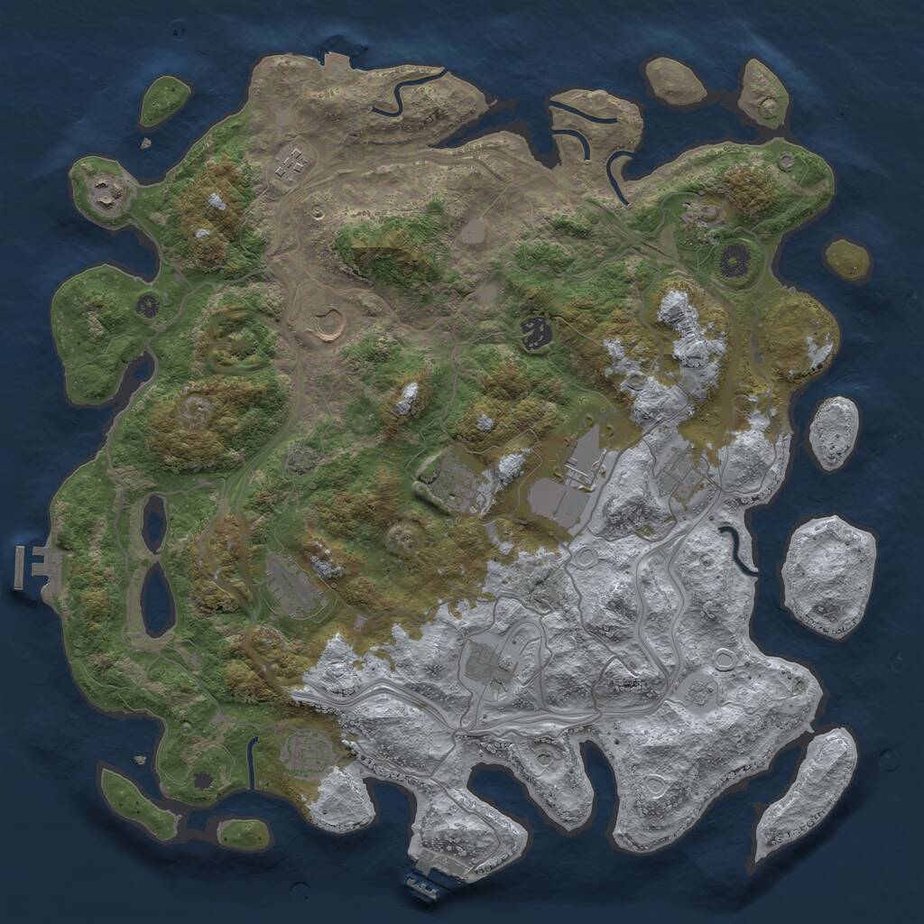 Rust Map: Procedural Map, Size: 4250, Seed: 270349835, 17 Monuments