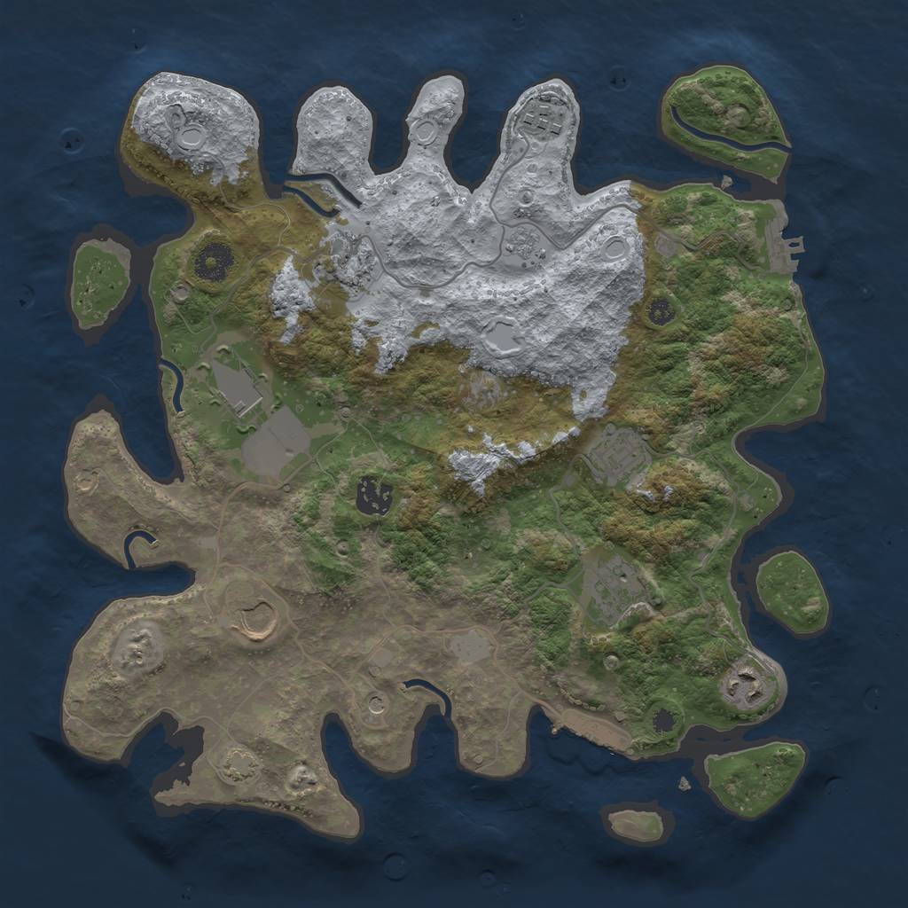Rust Map: Procedural Map, Size: 3500, Seed: 1109257933, 16 Monuments