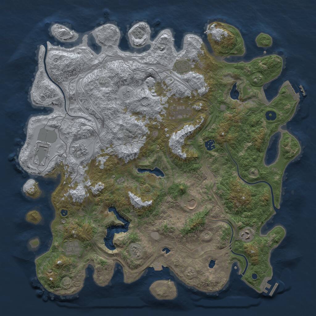 Rust Map: Procedural Map, Size: 4500, Seed: 1689543, 15 Monuments
