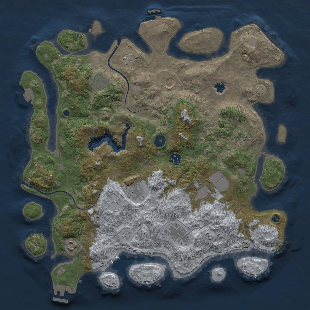 Rust Map: Procedural Map, Size: 4000, Seed: 1486041408, 15 Monuments