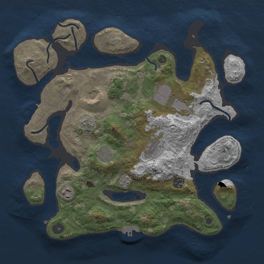 Rust Map: Procedural Map, Size: 3500, Seed: 98435384, 15 Monuments