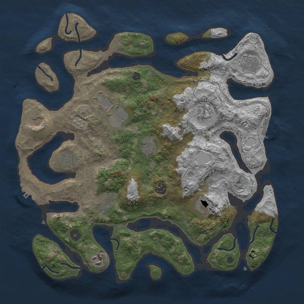 Rust Map: Procedural Map, Size: 4050, Seed: 329558449, 19 Monuments