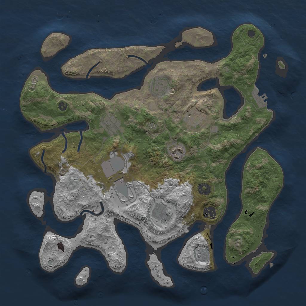 Rust Map: Procedural Map, Size: 3500, Seed: 30350963, 15 Monuments