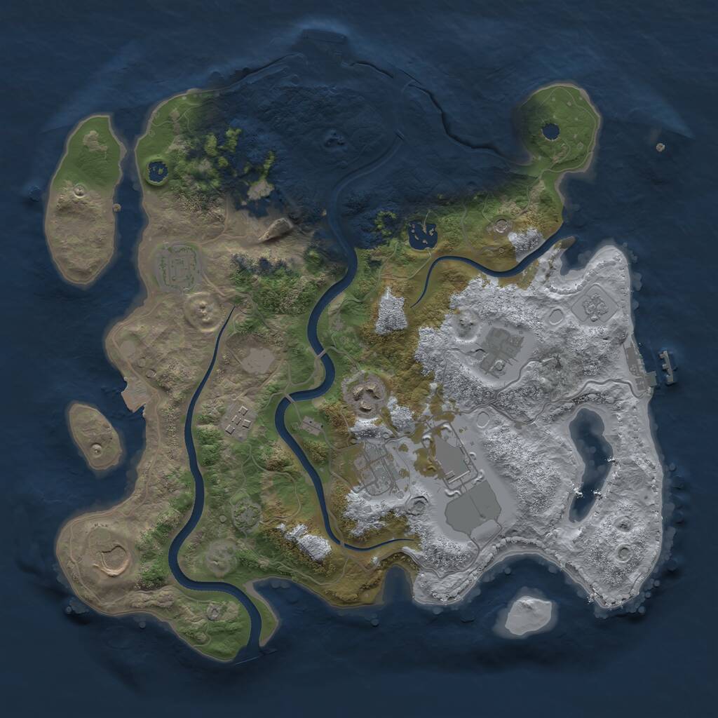 Rust Map: Procedural Map, Size: 3500, Seed: 312981848, 15 Monuments