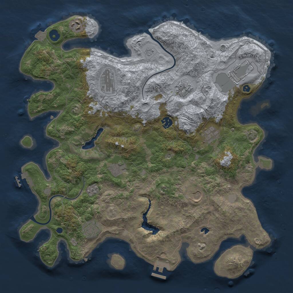 Rust Map: Procedural Map, Size: 4000, Seed: 1737094755, 16 Monuments