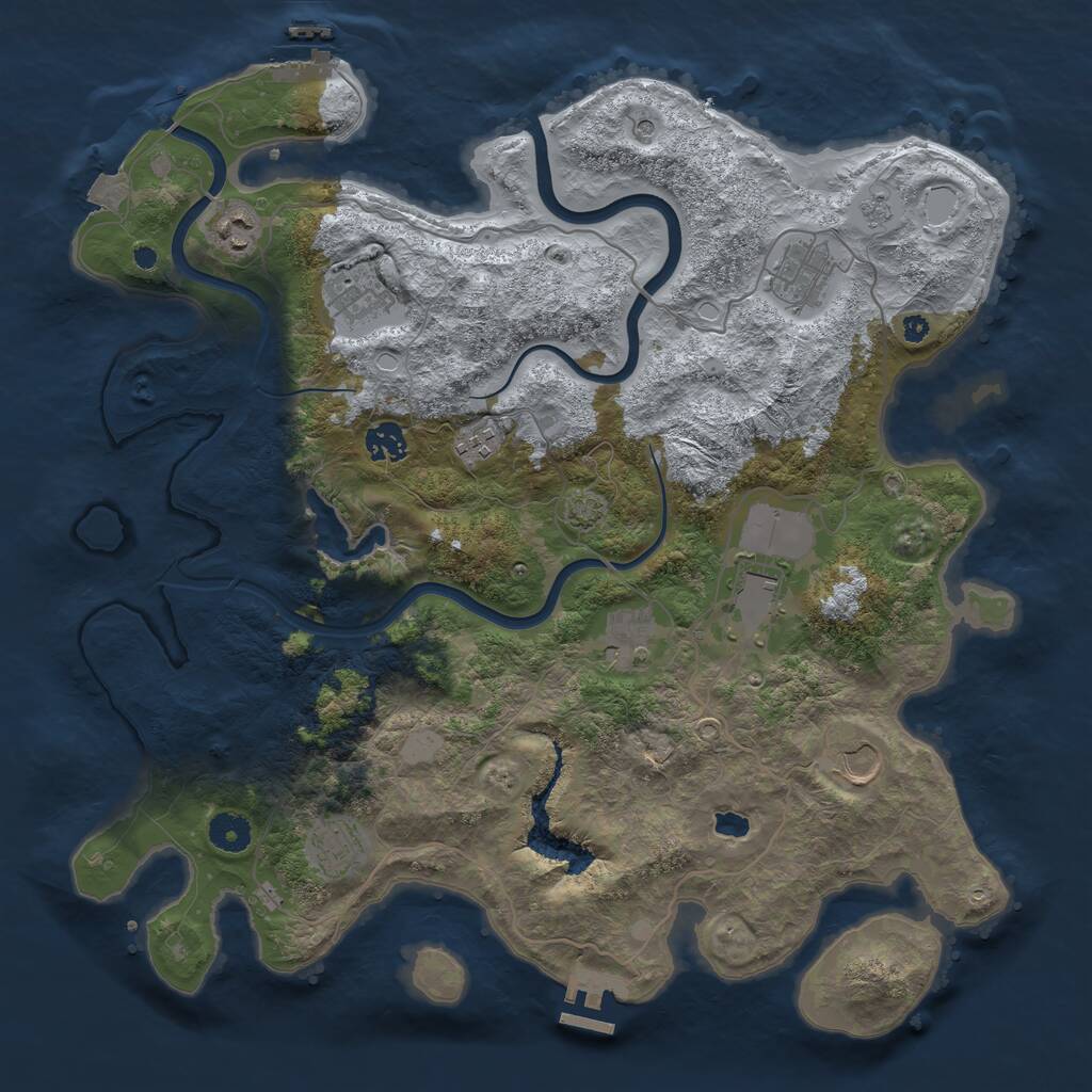 Rust Map: Procedural Map, Size: 4000, Seed: 1737094755, 15 Monuments