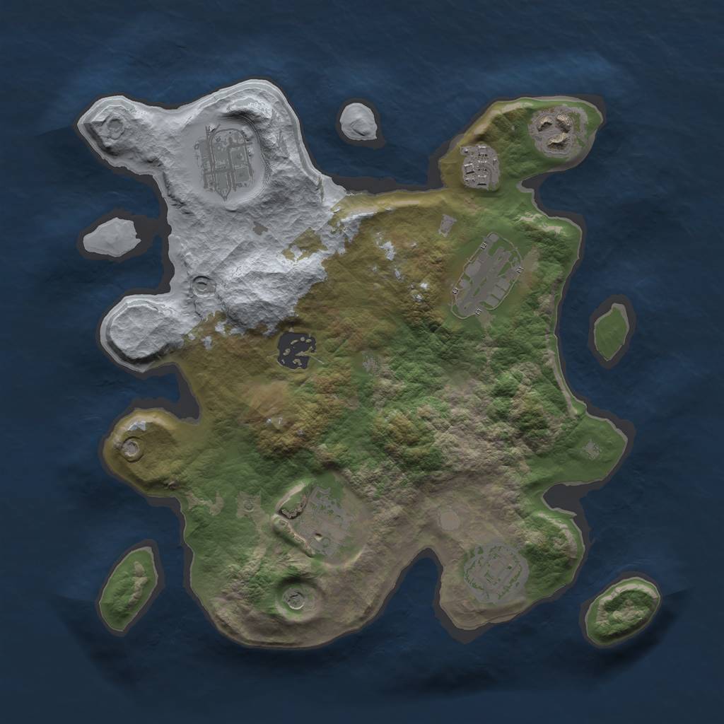 Rust Map: Barren, Size: 2769, Seed: 198227, 10 Monuments