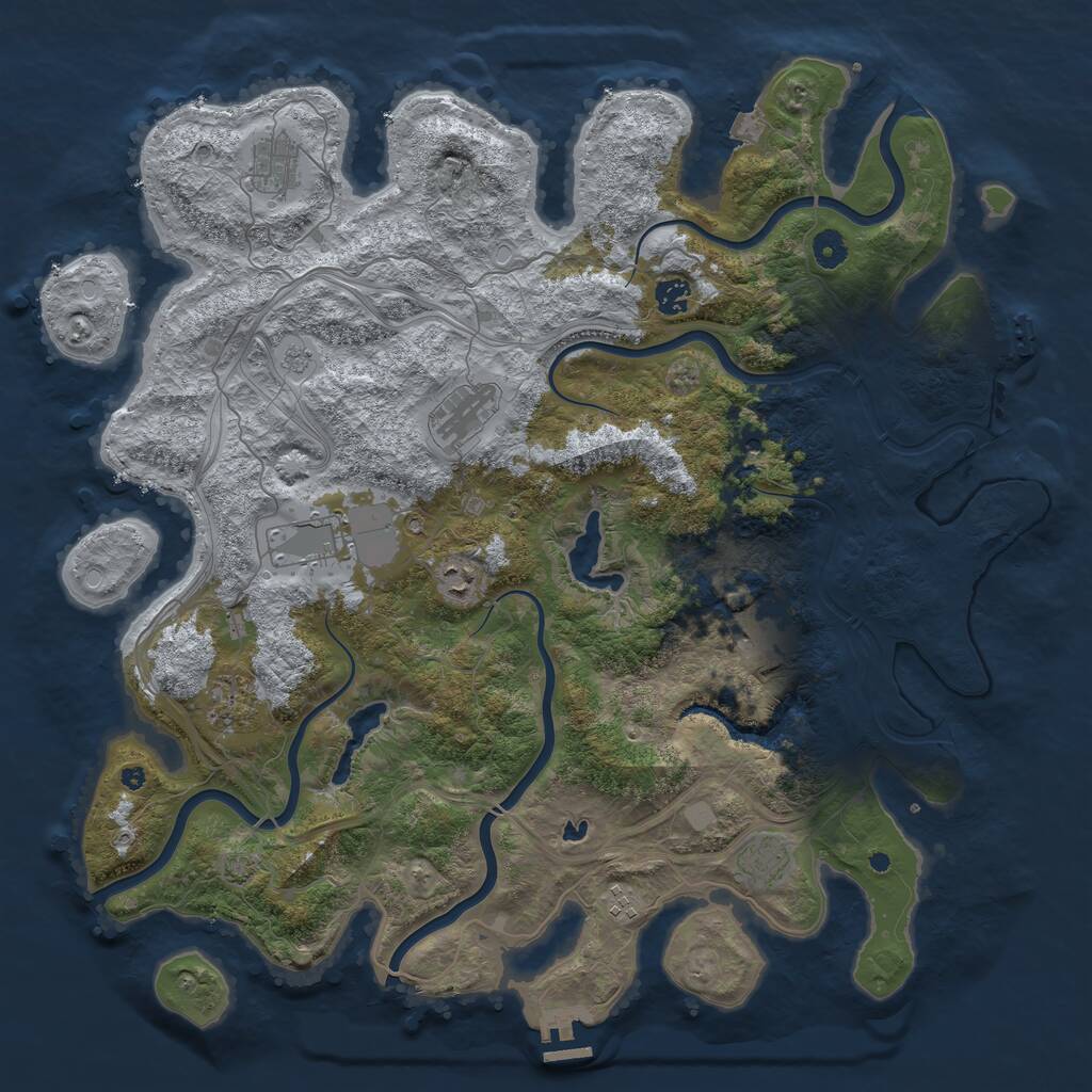 Rust Map: Procedural Map, Size: 4500, Seed: 1453228782, 15 Monuments